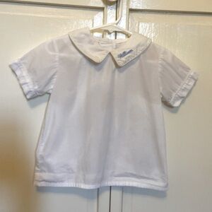 Little English boys Peter Pan collar shirt. 4T. “William” on collar